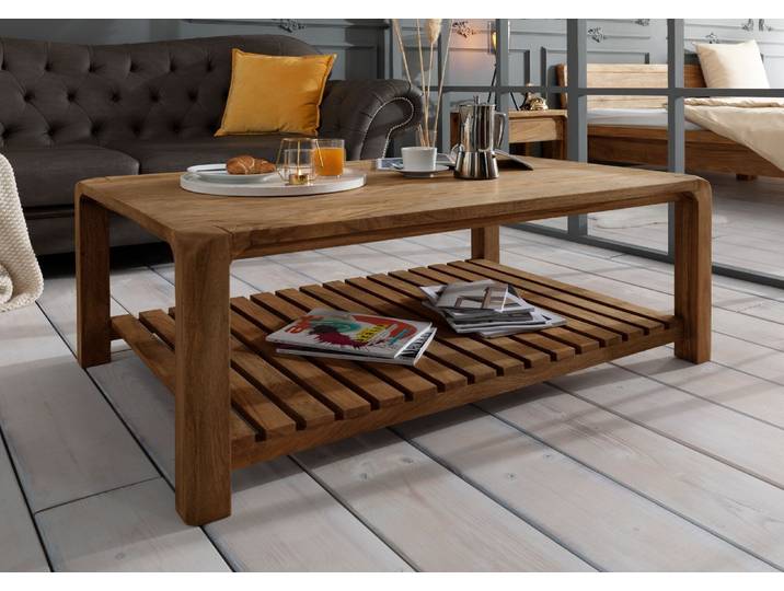 Couchtisch Sheesham 120x80x45 braun geölt BUENO #1001