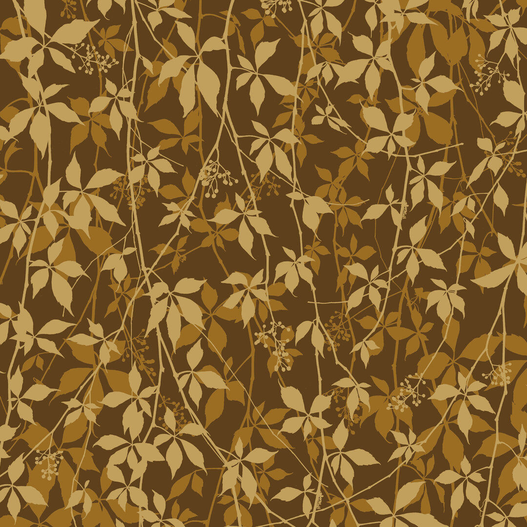 Clarissa Hulse Virginia Creeper Russet & Copper Wallpaper Yellow/Brown 1,000cm L