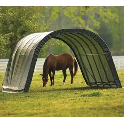ShelterLogic Folien Weidezelt Zeltgarage Run-In-Shed | Grün | 610x400x300 cm - Grün