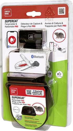 Swissinno Fangmelder Connect + SuperCat Rattenfalle Pro Rattenfalle Erdnussbutter-Köder 1St.