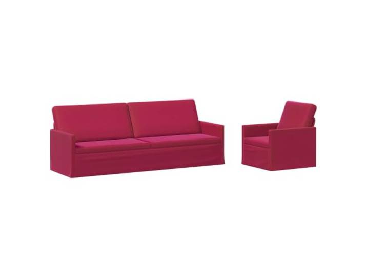 vidaXL Sofa-Set 2 pcs Weinrot Samt (V) Samtpolsterung für Komfort und Style, Metallrahmen sorgt für hohe Stabilität, Für maximalen Komfort gemacht