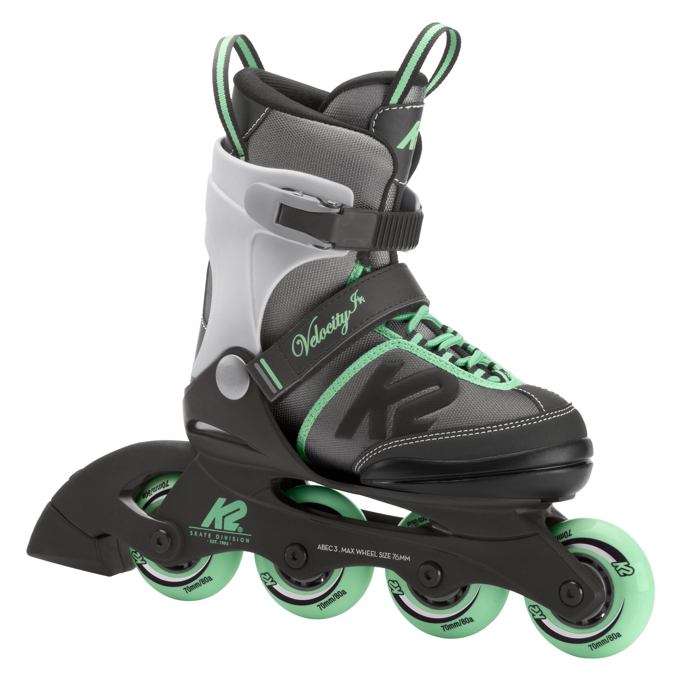 K2 Velocity Junior Girl Inliner (Grösse: 32.0-37.0, black/grey/green) (32, 37) (32275608)