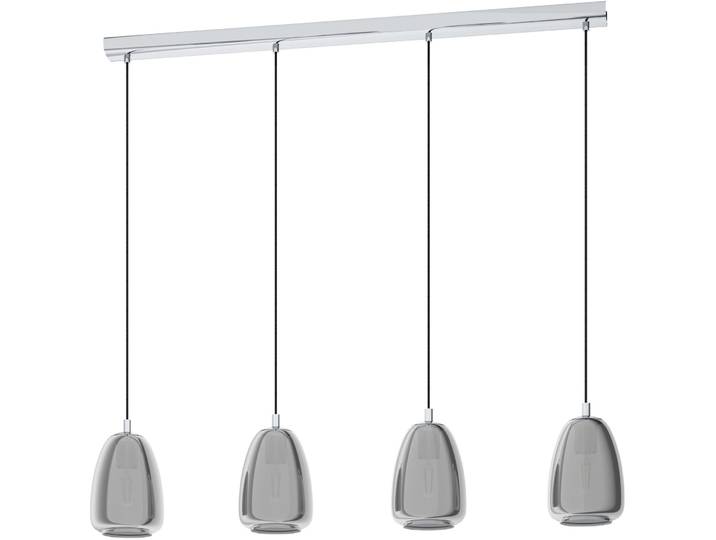 Eglo Pendellampe Alobrase Grau Stahl/Glas 15 cm 110 cm - Farbe: Chrom - Material: Stahl/ Glas