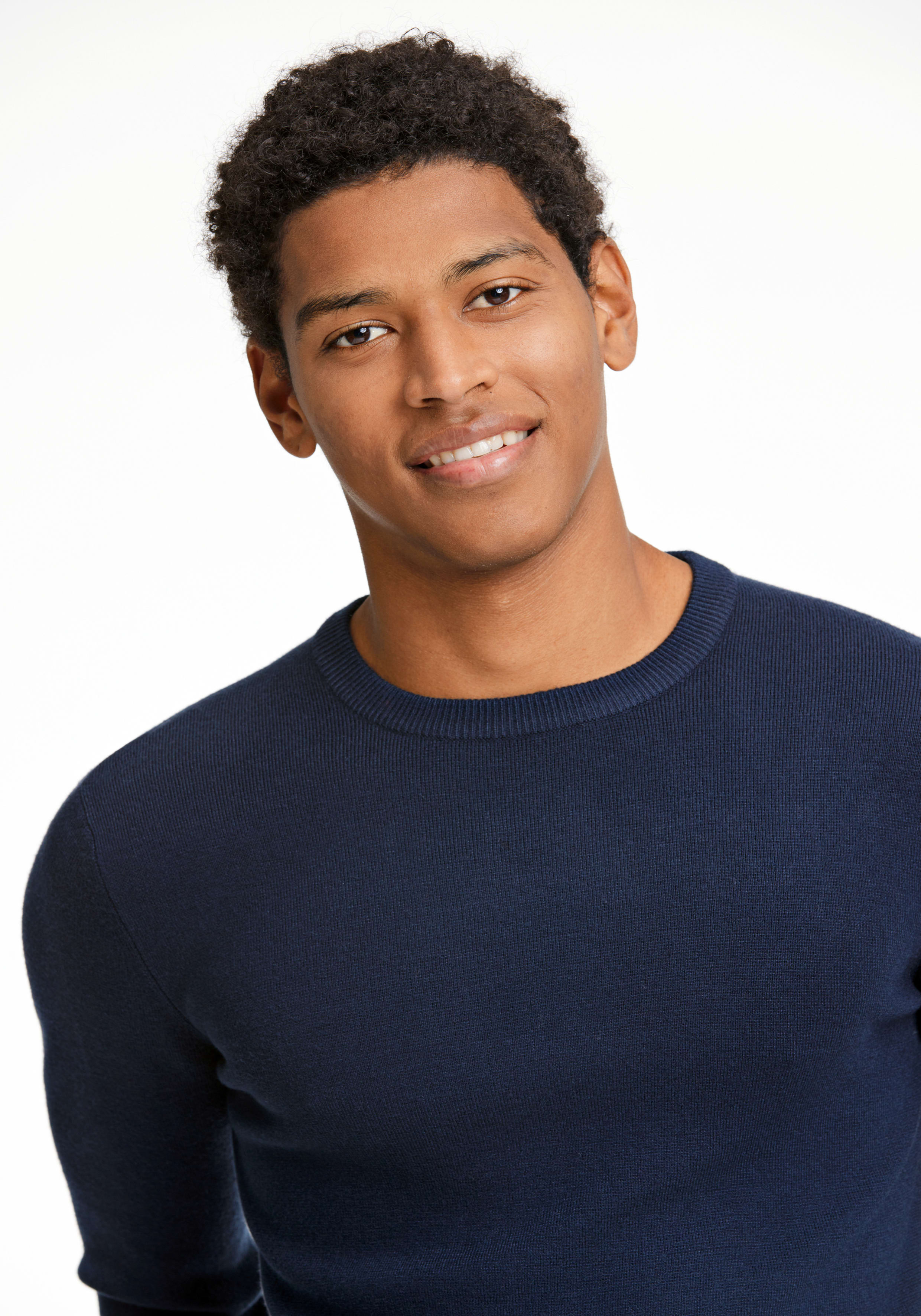 Rundhalspullover LINDBERGH, Herren, Gr. L, blau (navy), Strick, Obermaterial: 52% Viskose, 26% Polyester, 22% Polyamid, unifarben, regular fit hüftbedeckend, Rundhals, Flachstrickbündchen, Pullover Rundhalspullover, im klassischem Design / Mit Viskose nav