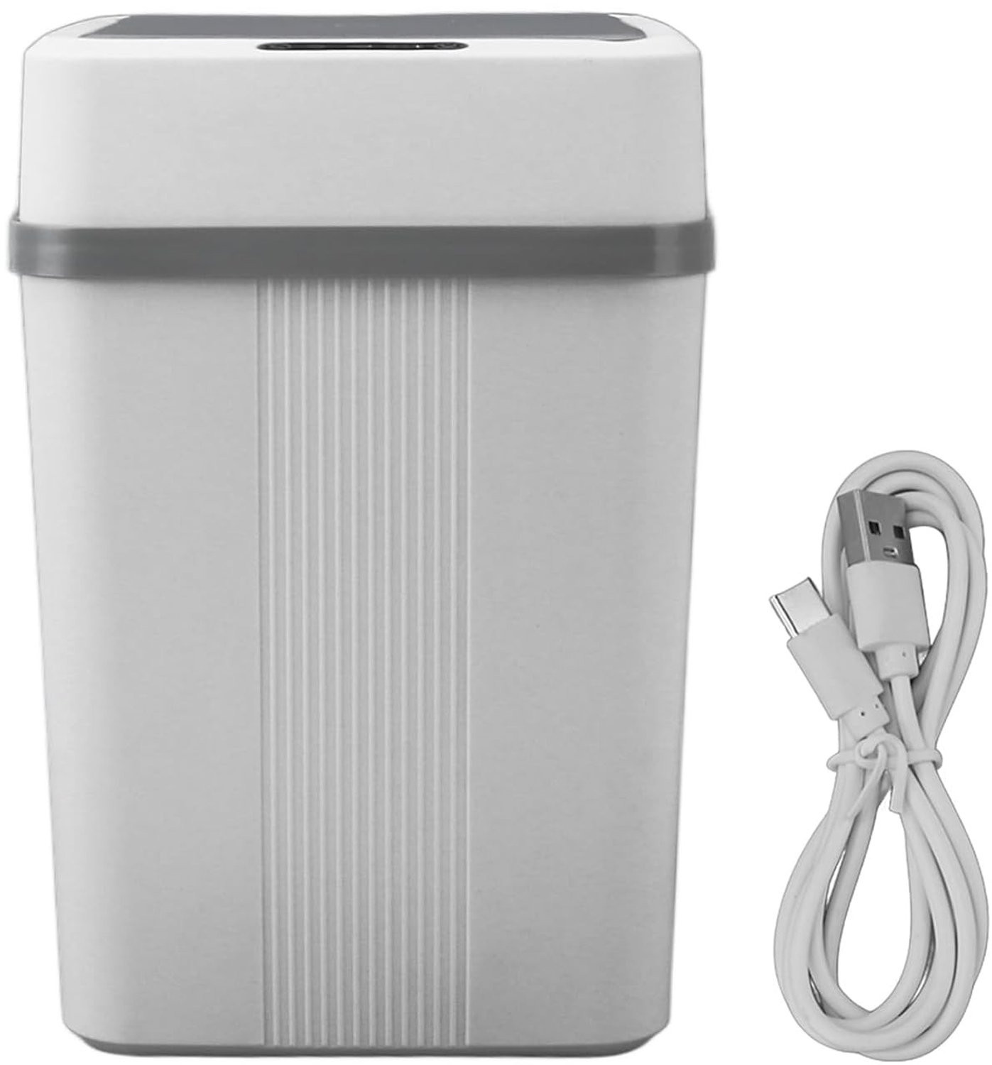 Slimme sensorafvalbak met automatische deksel en USB-oplaadfunctie, waterdicht en ruimtebesparend voor badkamer, keuken of kantoor