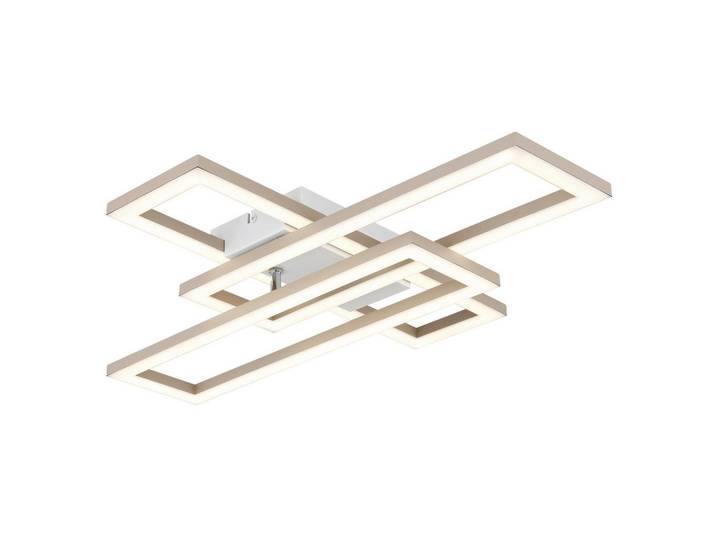 Globo Led-Deckenleuchte Wilton, Weiß, Sandfarben, Kunststoff, 40x7.5x55 cm, CE, Stufenschalter, Farben fixierbar, Lampen & Leuchten, LED Beleuchtung, LED-Deckenleuchten