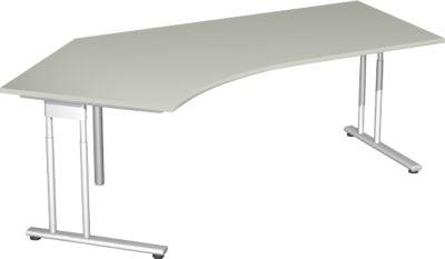 Winkelschreibtisch 135° PALENQUE, C-fuß, Winkel links, B 2165 x T 800/1130 x H 680-820 mm,