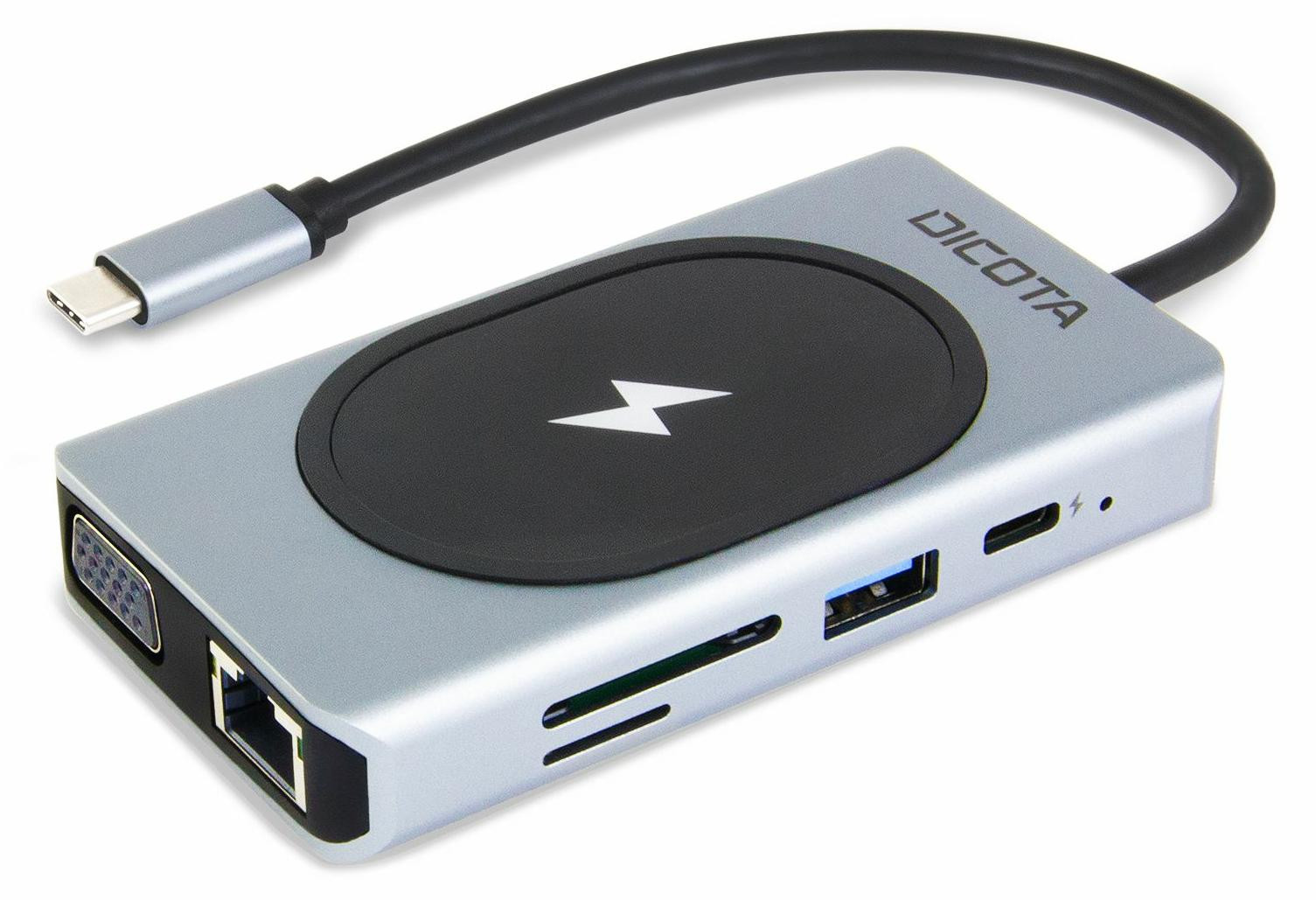 DICOTA USB-C 10-in-1 USB-Ladestation 100 Watt, Zilver