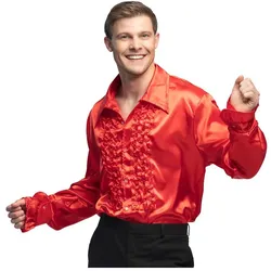 Boland Disco Party Rüschenhemd Satin (M)