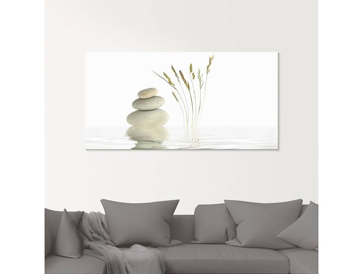 Glasbild ARTLAND Zen Friede , weiss (farbe bild(er): weiß), B:45cm H:60cm, Bilder, Glasbild, in verschiedenen Grössen
