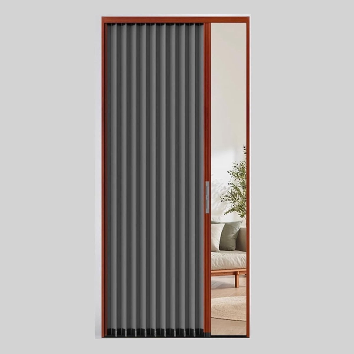 Zwarte PVC vouwdeur harmonicadeur voor binnenshuis, Hoogte: 203 cm