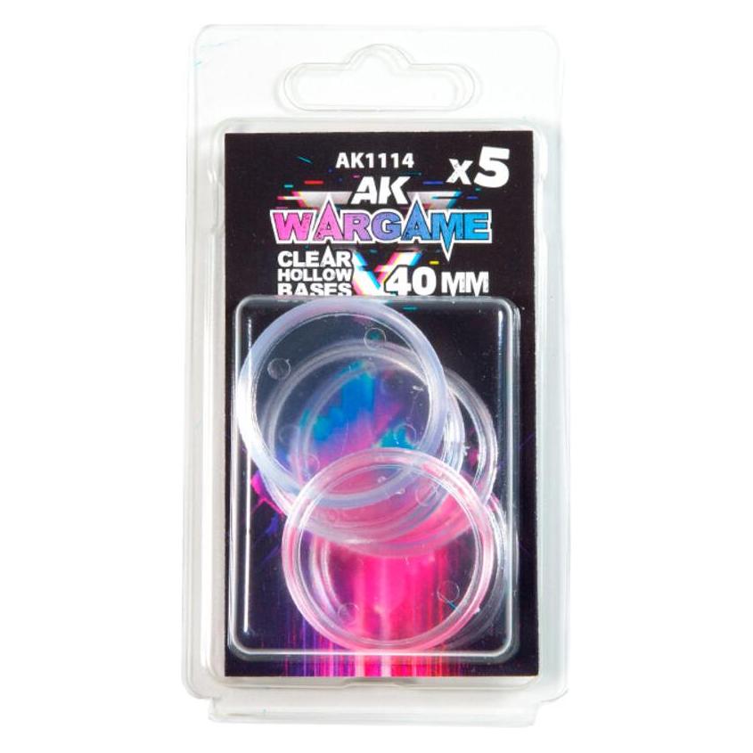 AK Interactive CLEAR HOLLOW BASE 40mm - 5 units (AK1114)