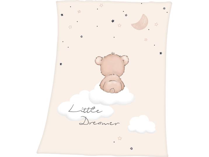 Babydecke BABY BEST Little Dreamer , beige, B:75cm L:100cm, Polyester, Wohndecken, Babydecke, mit niedlichem Teddydesign, Kuscheldecke
