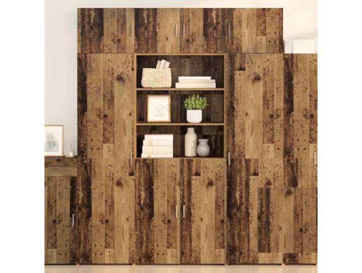 RJPLMFV Aufbewahrungsschrank, Holz, Antik-Optik, 80 x 42,5 x 225 cm Möbel für Wohnzimmer, mehrere Regale, Wanddesign, platzsparend, einfache Montage