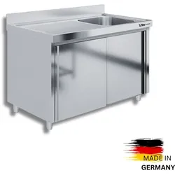 Edelstahl Spülschrank 1 Becken rechts 120 x 60 cm VM EUROPA