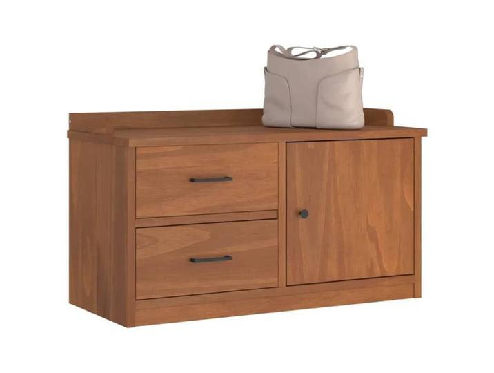 Banc de couloir SANDNES 87x40x50 cm bois de pin massif banc banc d'entrée banc à chaussures banc de couloir 4010463
