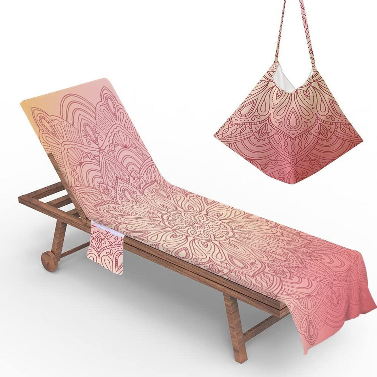 Luxe Sneldrogend Microvezel Strandlaken met Opbergzakken en Draagriem