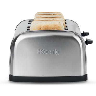H.Koenig Toaster TOS14 / 4 Scheiben / Breite Schlitze / 6 Bräunungsebenen