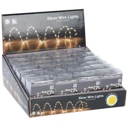 LED-Micro-Lichterkette mit Batteriekasten und Timer, 132 LEDs dicht
