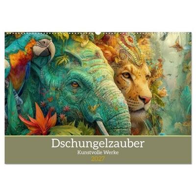 Dschungelzauber - Kunstvolle Werke (Wandkalender 2027 DIN A2 quer), CALVENDO Monatskalender
