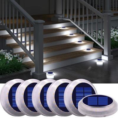Uplift Picks Solar Blue Driveway Deck Lights Six Pack Waterproof Outdoor Pathway Markers white