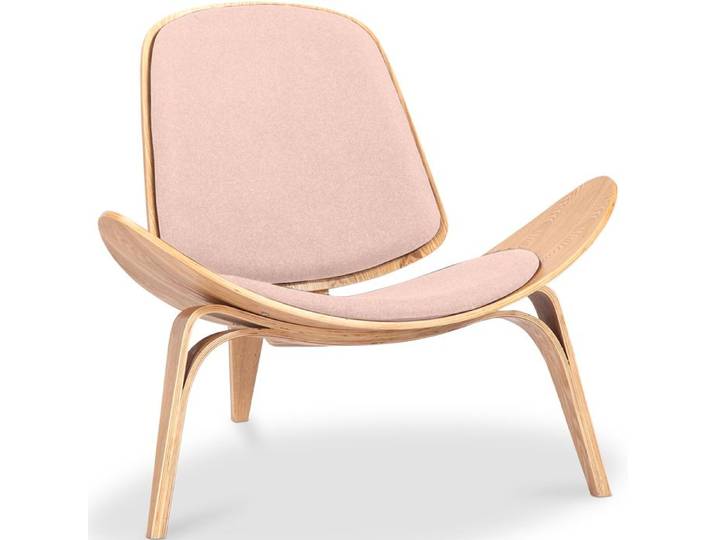 Fauteuil au design scandinave - Revêtement en tissu pêche - Luna Pêche