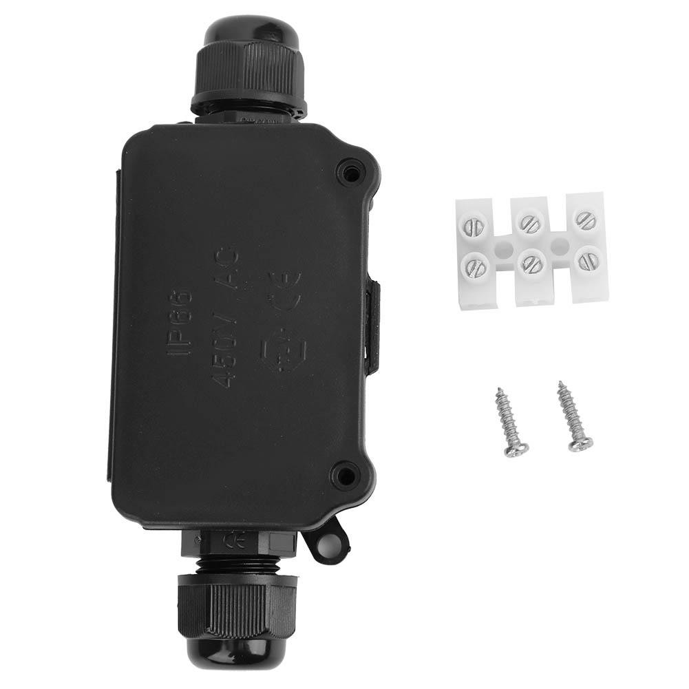 Cocosity Waterdichte verbindingsdoos IP66, zwart, voor 2 draden, stofbestendig verdeeldoos voor kabels