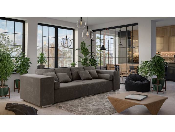 S-Style Möbel Big-Sofa Cork mit Schlaffunktion und Boxspringfederung, Lounge Sofa