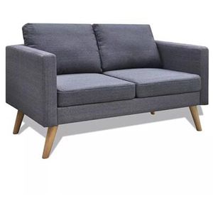 vidaXL Sofa 242220, 2-Sitzer, Stoff, dunkelgrau