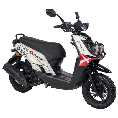 Motorroller GT UNION "PX55 Cross Conzept 125", rot (weiß, rot, schwarz, schwarz), Motorroller, 85 km/h, Luftgekühlter Motor, B:75cm H:115cm L:204cm