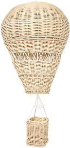 Inspire Picks Handwoven Rattan Hot Air Balloon Decor Nursery Wall Hanging & Baby Photo Prop beige 30x22cm