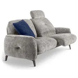 Segmüller Werkstätten Sofa 2x70cm Luisa01 Stoff Grau Hellgrau
