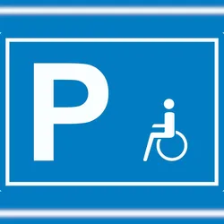 HB-Druck Behinderten Parkplatz Aufkleber waagerecht A9 (37x52mm)