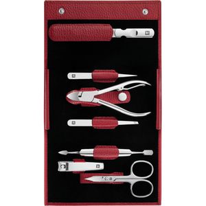 Zwilling Maniküre-Set Classic 97681-003-0, rot, aus poliertem Edelstahl, Echt Leder, 7-teilig