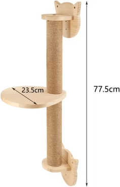 Inspire Picks Wall Mounted Wooden Cat Climbing Shelves & Sisal Scratching Playground cat Face Platform