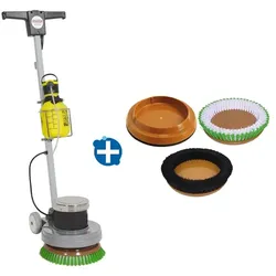 Sprintus EEM 13 R SET Exzentermaschine Einscheibenmaschine inkl. Scheuer- und Shamponierbürste, Teller, Pumpentank