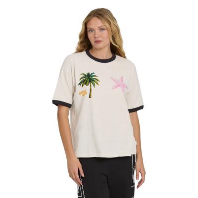 T-Shirt BILLABONG "Fun Paradise", Damen, Gr. M, beige (weiß cap), Obermaterial: 100% Baumwolle., Shirts T-Shirt