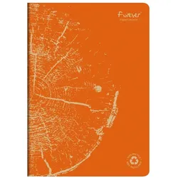 Forever 5x Heft A4 FOREVER PREMIUM, 100% recycelt, 48 Blatt liniert, Weißes Recyclingpapier 90g - Rostorange 684665C