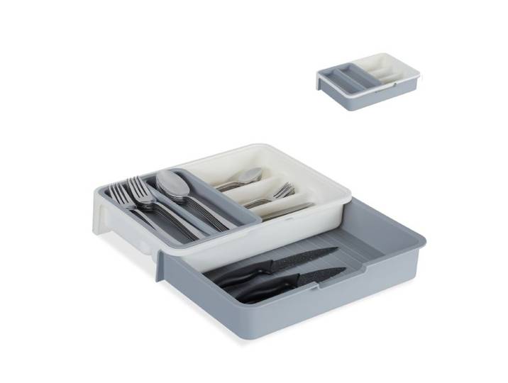 Relaxdays Range-couverts extensible pour tiroirs