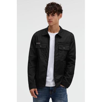 Outdoorjacke CAMP DAVID, Herren, Gr. S, schwarz, Popeline, Material: 100% Baumwolle, unifarben, regular fit kurz, eingesetzt 1-Knopf-Manschette, Jacken Outdoorjacke