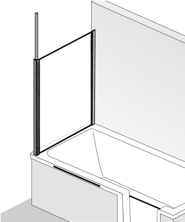 HSK Premium Softcube Seitenwand 75 cm zu Badewannenaufsatz