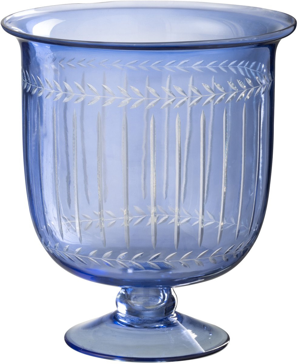 J-Line windlicht Tarifa blauw van glas