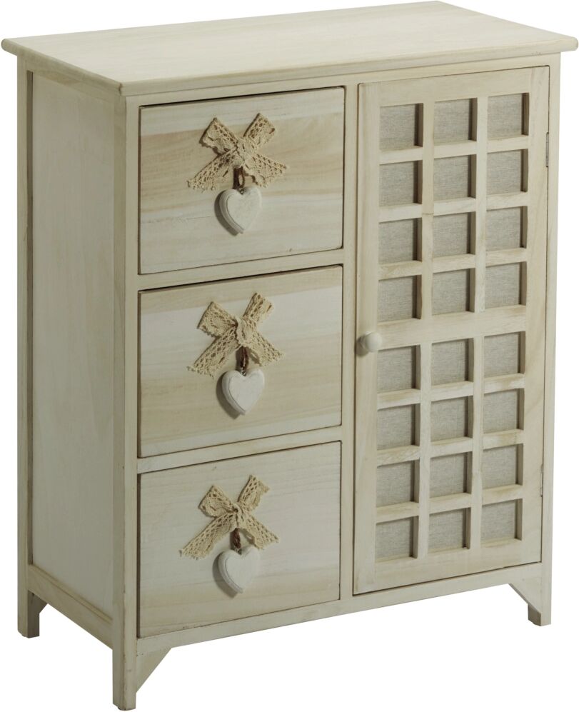 Armonia CASSETTIERA 3 CASSETTI + ANTA WHITE WASHED LEGNO