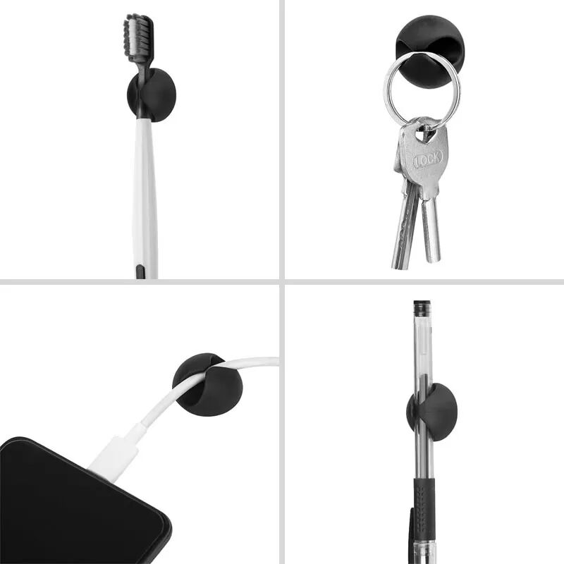 INF 3er-Pack Kabelhalter Schwarz