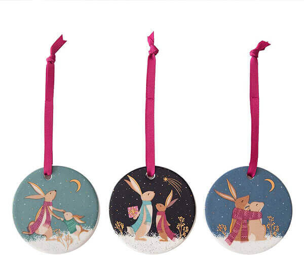 Sara Miller London Sara Miller Woodland Tales Collection Christmas Set Of 3 Decorations