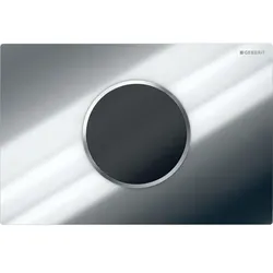 Geberit Sigma10 WC-Strg. rund, elek.Sp., Batt autom/bl, chrom glänzend / chrom m...