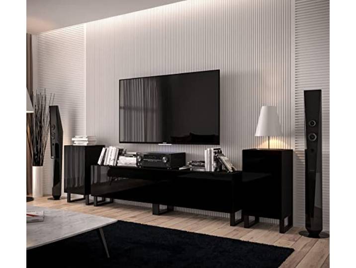 Furnitech Wohnwand Wohnzimmer Hängend Wohnwand Modern Wohnzimmer Schrankwand mit Regale und TV Schrank Wohnzimmer Möbel (AN108-21B-HG1 1A)