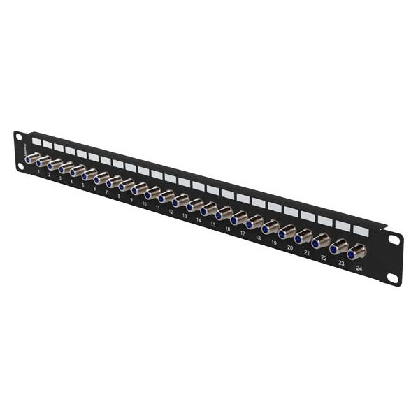 Lanberg Patch Panel 24 Port 1u 19" Gniazdo Typ F Beczka Czarny (Lanberg)