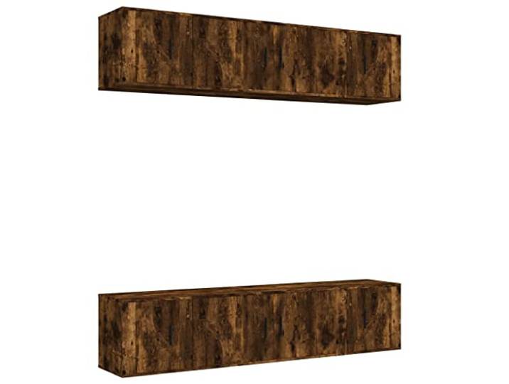 GHVBNMF 6-TLG TV-Schrank Set Wandmontage Räuchereiche Holzwerkstoff Platzsparende Wand-Lowboards aus Holzwerkstoff für Wohnzimmer und Schlafzimmer mit reichlich Stauraum für Medien.
