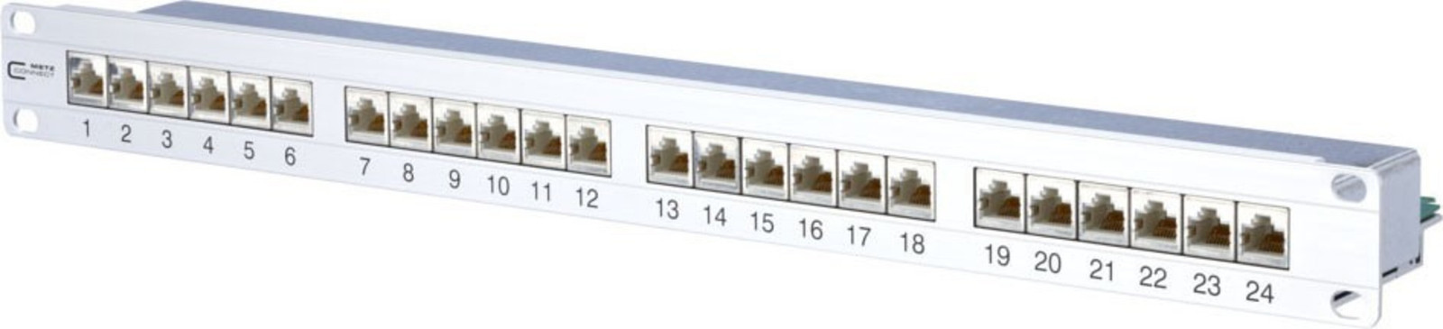 MetzConnect Cat6a Rackmontage Patchpaneel - Wit - 1U
